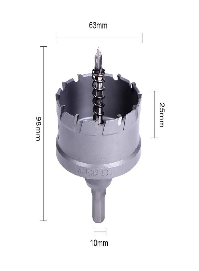 UPTODATETOOLS Carbide Hole Saw Cutter 2.5"/63mm Cutting Dia TCT Hole Saw for Cutting 5mm Stainless Steel Sheet and Metal - Image 2